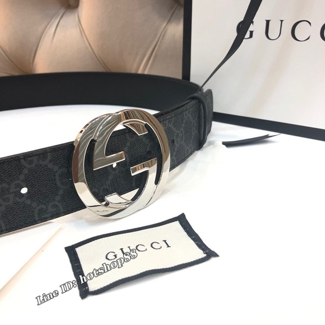 Gucci經典男士皮帶 古奇PVC人造帆布印花腰帶  jjp2523